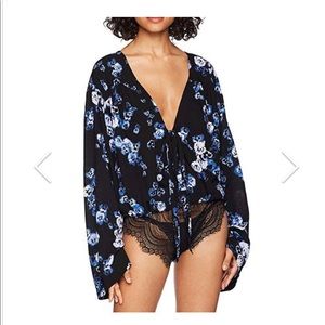 Free People Floral Bodysuit
